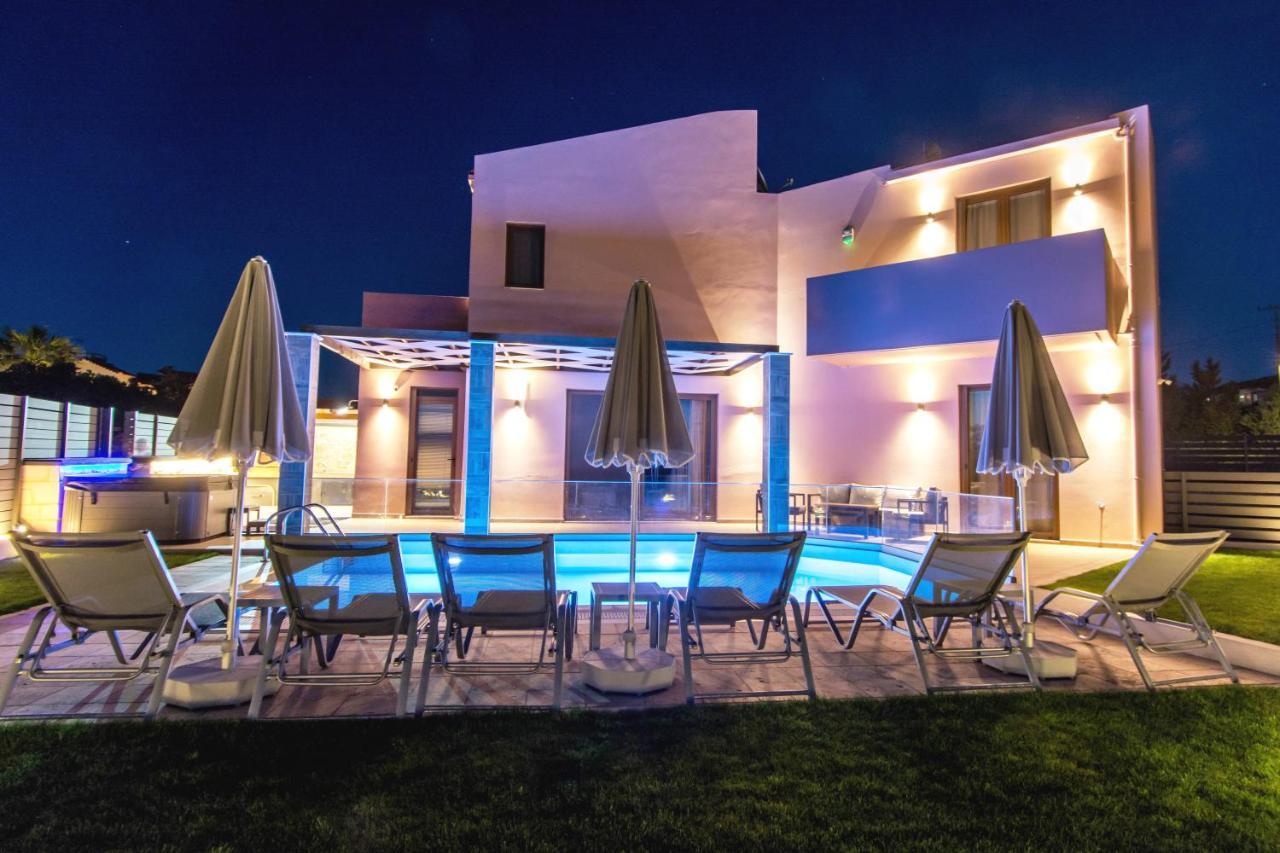 Villa Anthi, A Modern Villa With Salted Water Pool,Hot Tub & Bbq! Ретимно Экстерьер фото