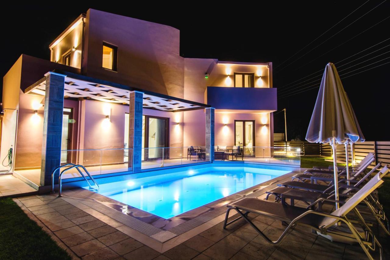 Villa Anthi, A Modern Villa With Salted Water Pool,Hot Tub & Bbq! Ретимно Экстерьер фото